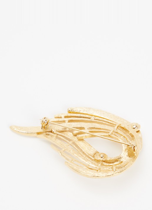 Kroonjuweeltjes Vigne Swirl broche verguld - detail goud