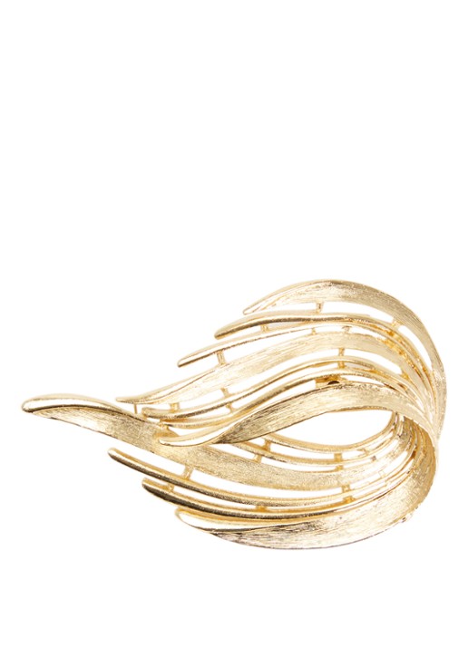 Kroonjuweeltjes Vigne Swirl broche verguld - voorkant 3 goud