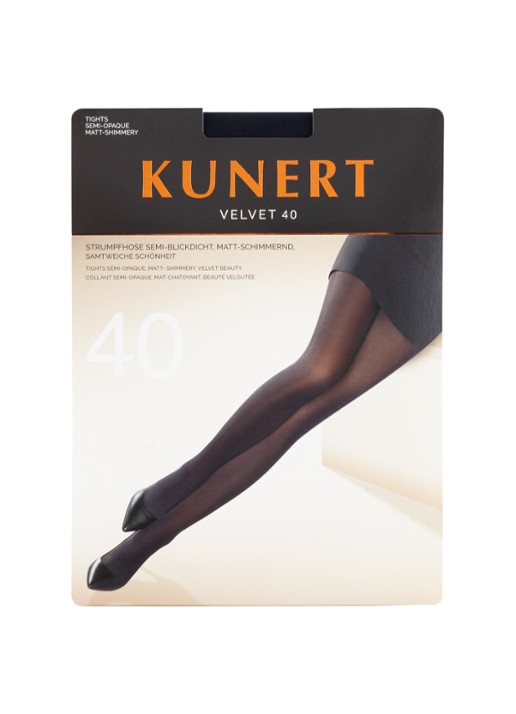 Kunert Velvet panty in 40 denier marine - voorkant 2 donkerblauw