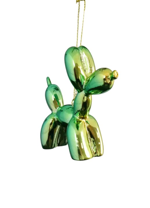 Kurt Adler Ballonhond kersthanger 7,5 cm - voorkant groen