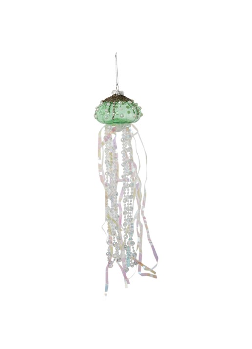 Kurt Adler Kwal kersthanger 30 cm - voorkant lichtgroen