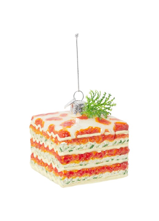 Kurt Adler Noble Gems by Kurt Adler Lasagna kersthanger 5,5 cm - voorkant 2 oranjerood