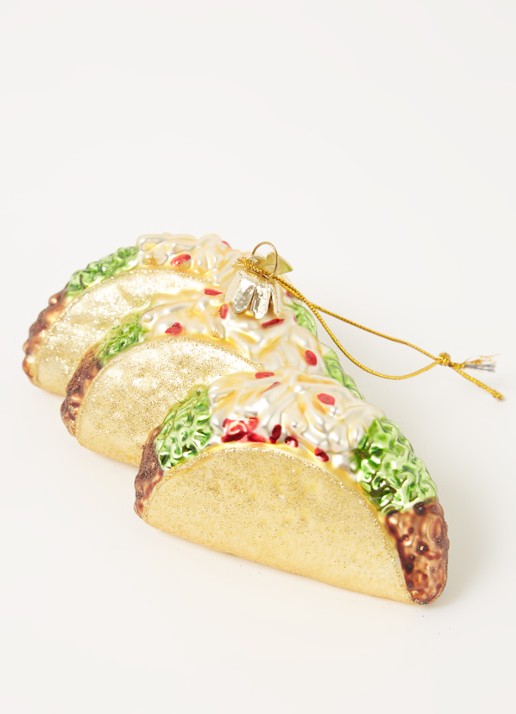 Kurt Adler Noble Gems Taco kersthanger 6 cm  - detail 3 goud