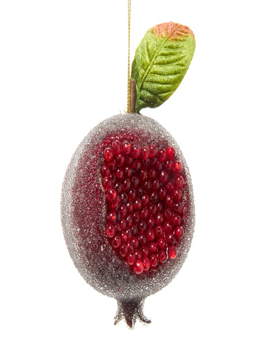 Kurt Adler Orn GesuikerGranaatappl piepschmuim 11cm - voorkant donkerrood