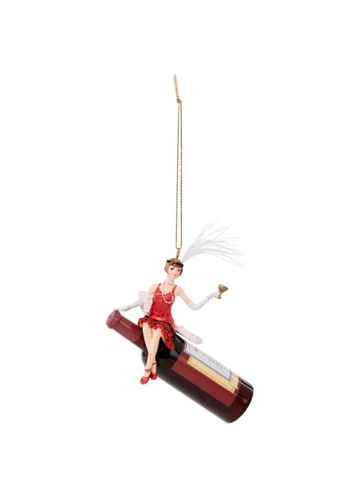Kurt Adler Retro Danser op Champangefles 8 cm