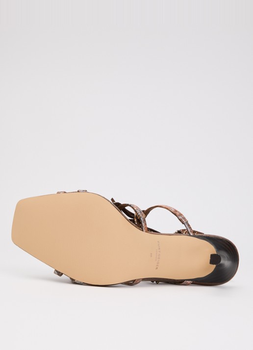 Kurt Geiger 90 sandalette met strass en franjes - detail 5 donkerbruin