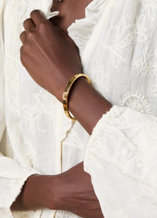Kurt Geiger Chelsea bangle met kristal - voorkant 2 goud