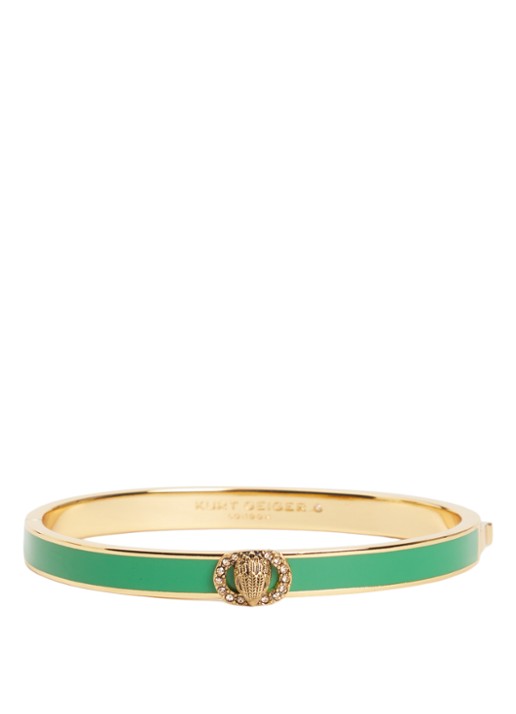 Kurt Geiger Chelsea bangle met kristal - voorkant groen