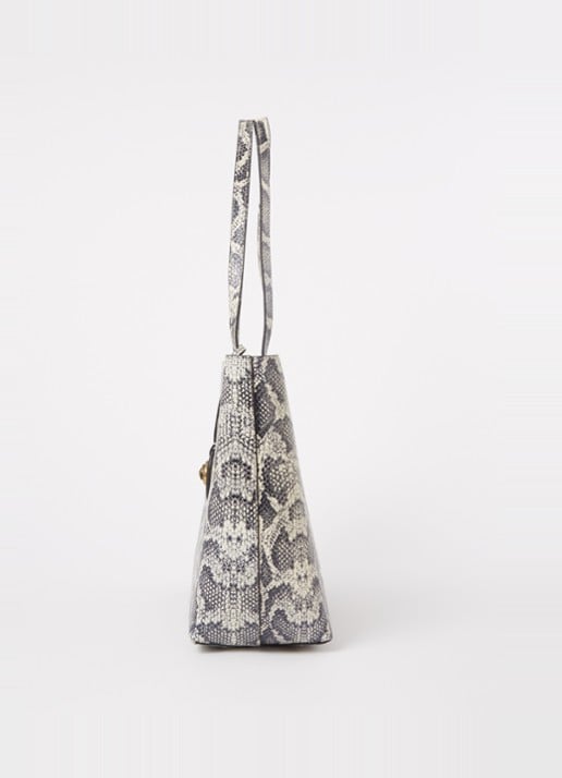 Kurt Geiger Chelsea shopper van leer met slangenprint en uitneembaar etui - detail 5 ivoor