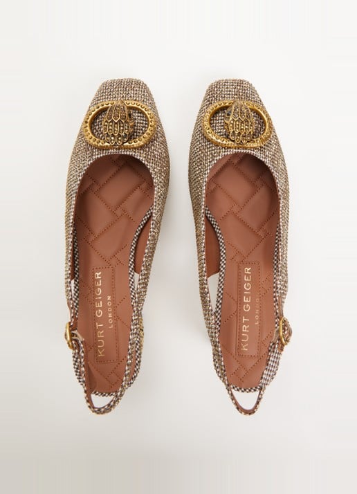 Kurt Geiger Chelsea slingback met strass - detail 2 goud