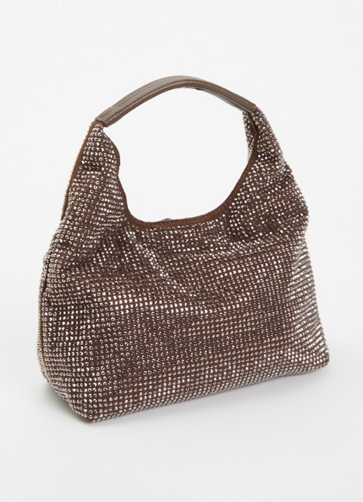 Kurt Geiger Chelsea Small handtas met strass - achterkant bruin