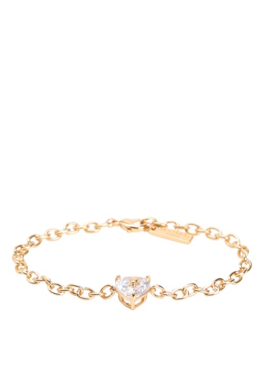 Kurt Geiger Christal Heart armband met kristal - voorkant goud