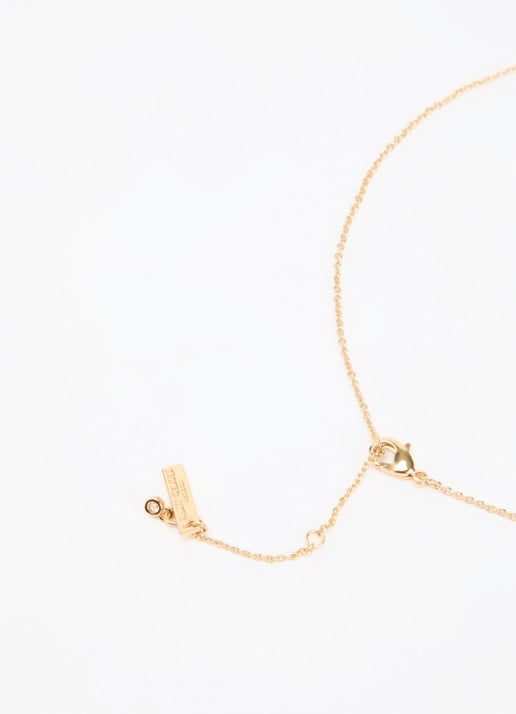 Kurt Geiger Crystal Heart ketting met kristal - detail 2 fuchsia