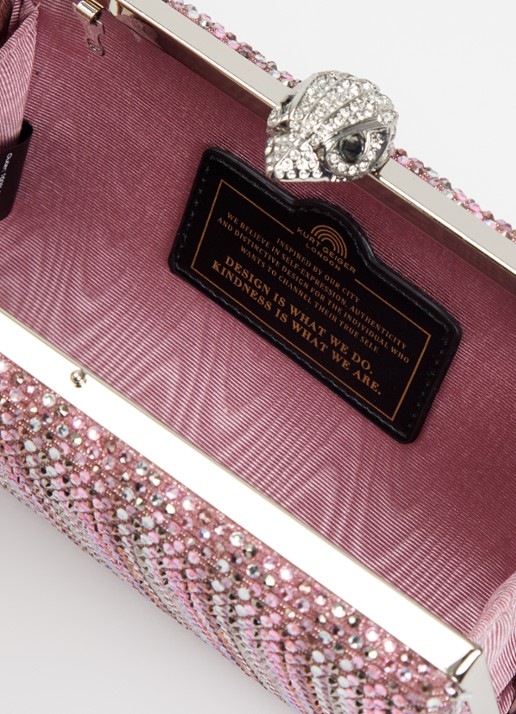 Kurt Geiger Crystal Kensington clutch met strass - detail 2 roze