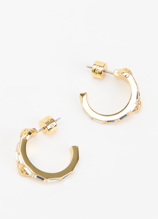 Kurt Geiger Eagle Baguette oorringen met kristal - detail wit