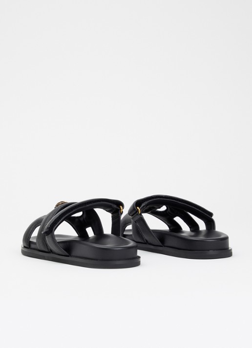 Kurt Geiger Eagle Cut Out slipper van leer - achterkant zwart