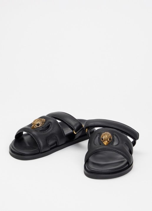 Kurt Geiger Eagle Cut Out slipper van leer - detail 3 zwart
