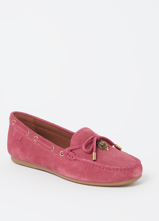 Kurt Geiger Eagle mocassin met leren details en strass - voorkant 5 roze