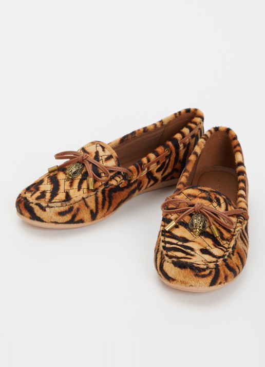 Kurt Geiger Eagle moccasin van leer met dierenprint - detail 3 camel