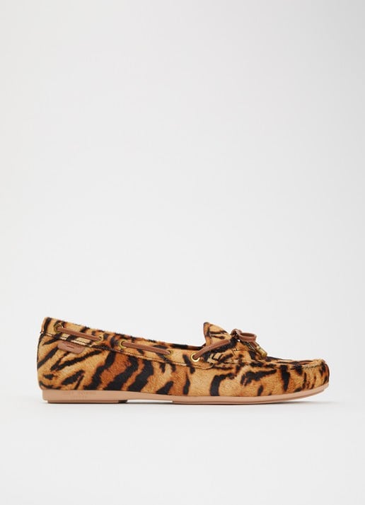 Kurt Geiger Eagle moccasin van leer met dierenprint