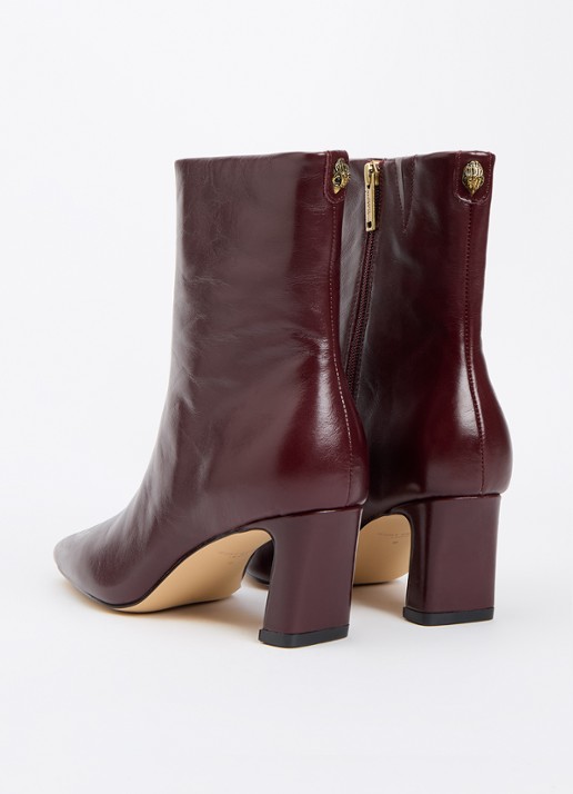 Kurt Geiger Eaton enkellaarsje van leer - achterkant 4 bordeauxrood