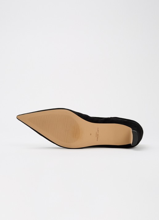 Kurt Geiger Fold Over enkellaarsje van suède met strass - detail 3 zwart