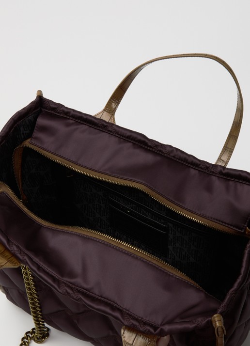 Kurt Geiger Hoxton shopper met quilt patroon  - detail 3 bordeauxrood