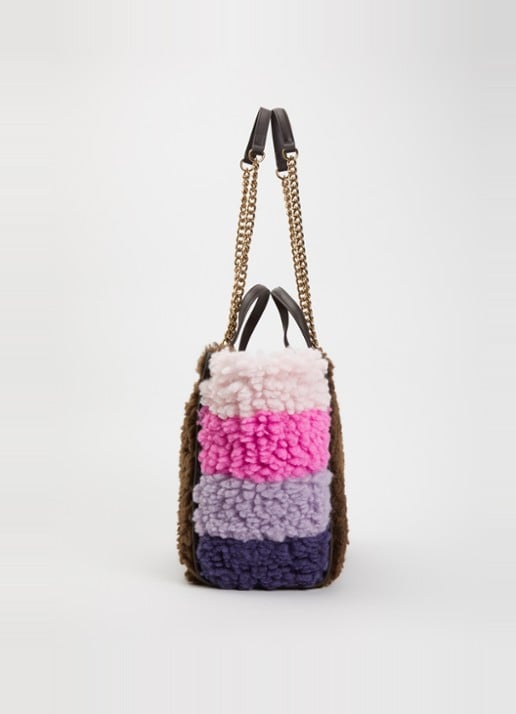 Kurt Geiger Hoxton shopper van leer met teddy - detail 2 bruin