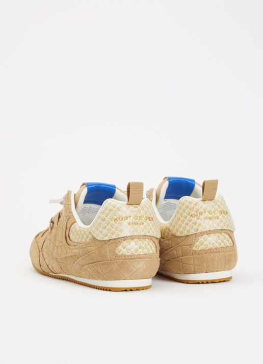Kurt Geiger K Slim Runner sneaker van suède - achterkant 4 beige