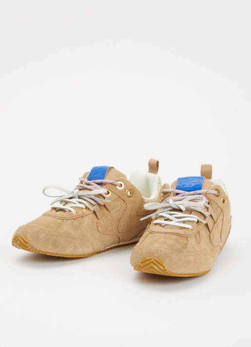 Kurt Geiger K Slim Runner sneaker van suède - detail beige