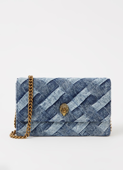 Kurt Geiger Kensington clutch van denim met afneembare schouderriem