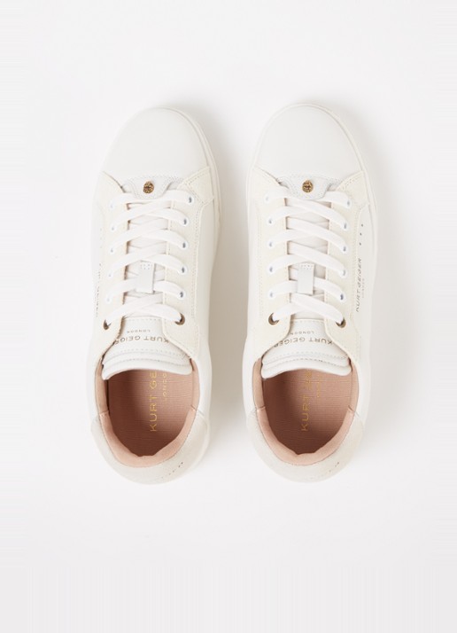Kurt Geiger Kensington Cupsole sneaker van leer - detail 4 gebroken wit