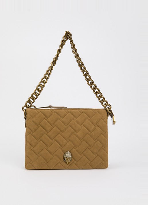 Kurt Geiger Kensington handtas van suède met quilt patroon en afneembare schouderriem