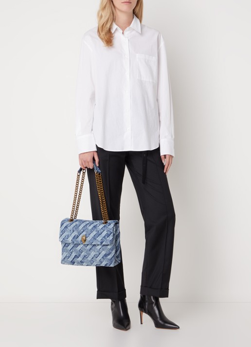 Kurt Geiger Kensington Large schoudertas van denim - voorkant 5 denim