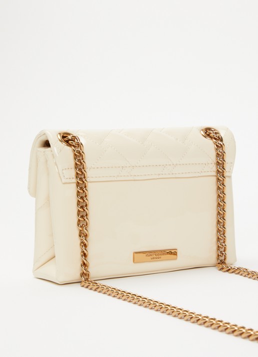 Kurt Geiger Kensington Mini crossbodytas van lakleer - achterkant gebroken wit