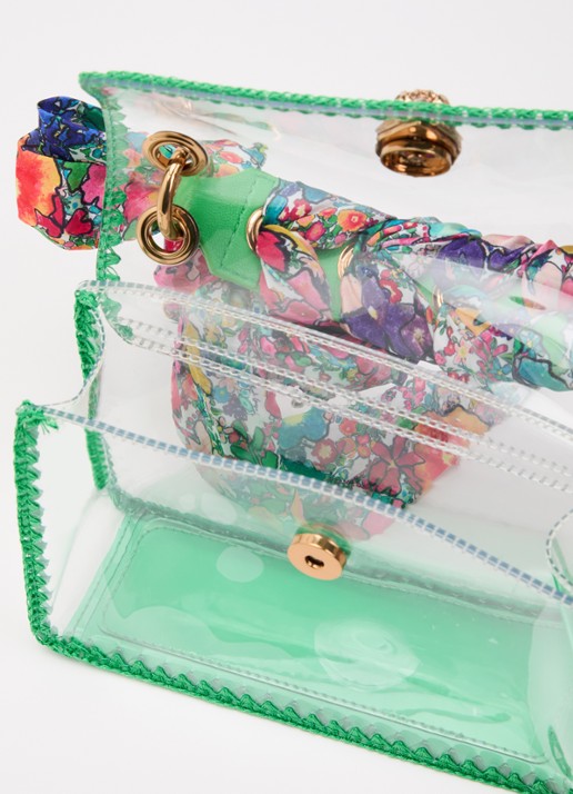 Kurt Geiger Kensington Mini met afneembare schouderriem - detail transparant