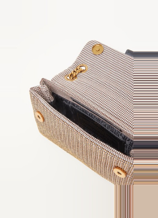 Kurt Geiger Kensington Mini schoudertas met strass - detail beige