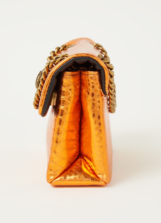 Kurt Geiger Kensington Mini X schoudertas van leer met metallic finish - detail 3 oranje