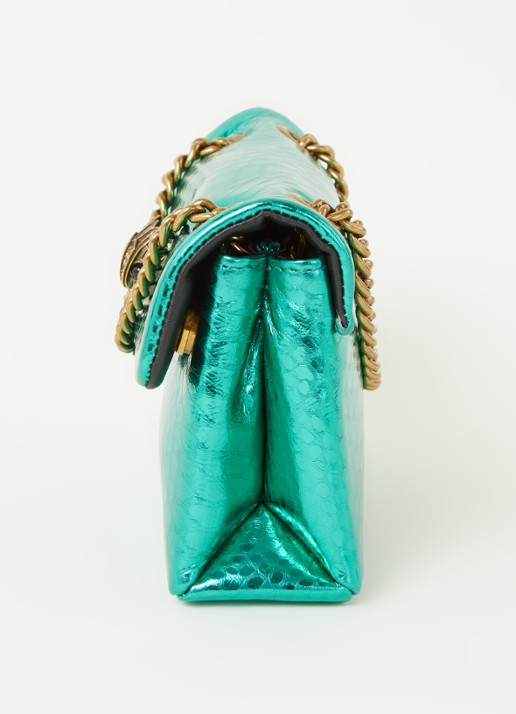 Kurt Geiger Kensington Mini X schoudertas van leer met metallic finish - detail 2 groen