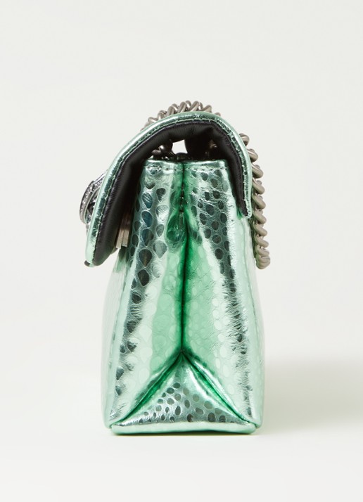 Kurt Geiger Kensington Mini X schoudertas van leer met metallic finish - detail 3 lichtgroen