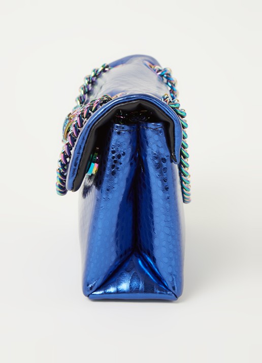 Kurt Geiger Kensington Mini X schoudertas van leer met metallic finish - detail 4 blauw