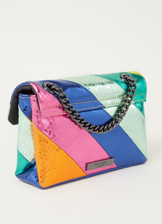Kurt Geiger Kensington Mini X schoudertas van leer met metallic finish - achterkant 3 multicolor