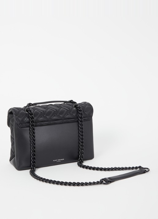 Kurt Geiger Kensington schoudertas van lamsleer - achterkant zwart