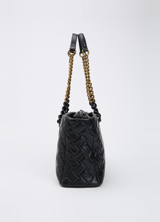 Kurt Geiger Kensington schoudertas van leer met quiltpatroon - detail 3 zwart