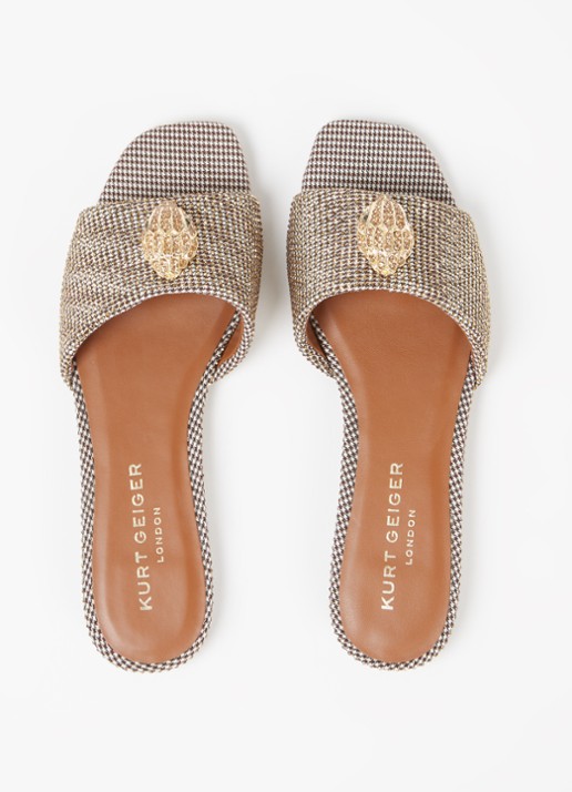 Kurt Geiger Kensington slipper met strass - detail 4 beige
