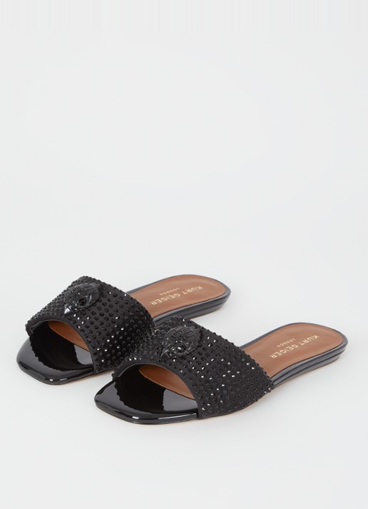 Kurt Geiger Kensington slipper met studs - detail zwart