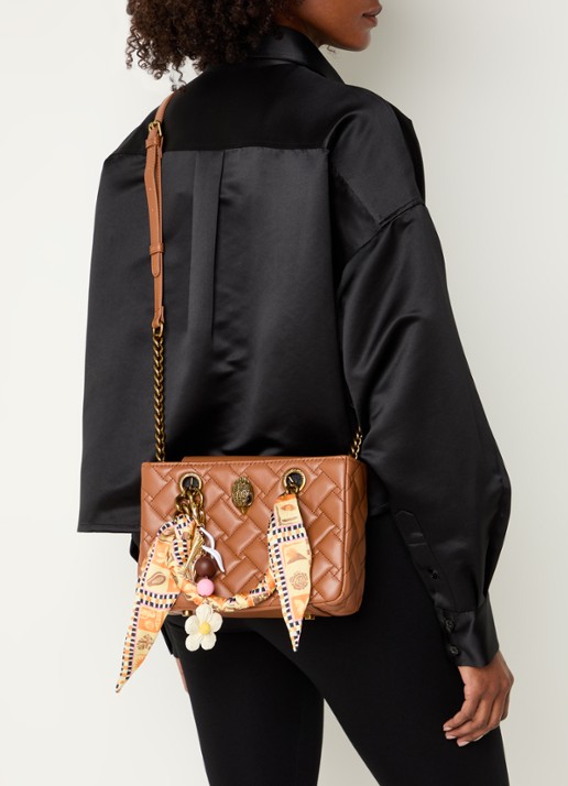 Kurt Geiger Kensington Square handtas met afneembare schouderriem - voorkant 5 roestbruin