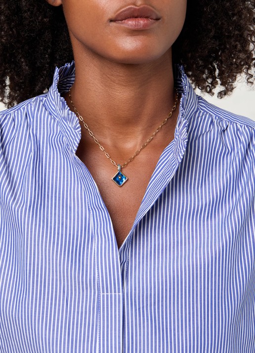 Kurt Geiger Ketting met hanger - voorkant 2 blauw