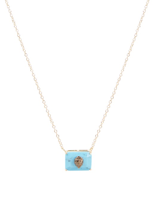 Kurt Geiger Ketting met hanger - voorkant 4 turquoise