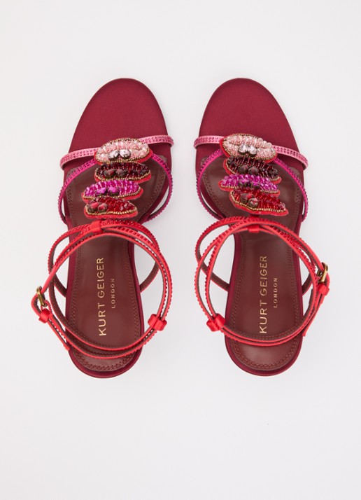 Kurt Geiger Kiss pump met strass - detail 4 rood